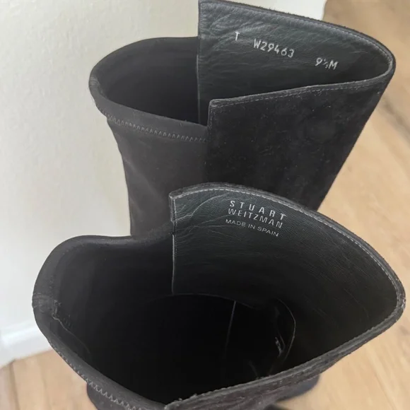 Black Suede Stuart Weitzman Boots - Picture 2 of 3
